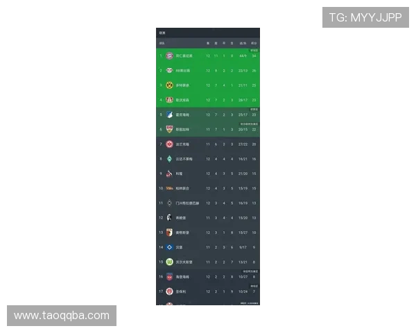 德甲积分榜前四球队最新对比分析